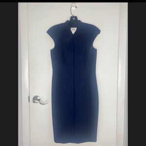AKRIS Punto Navy Blue Sleeveless Sheath Dress US Size 6